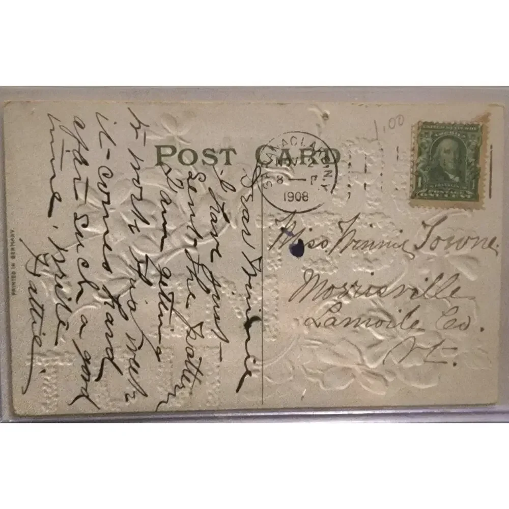 Lot Of Four Vintage Antique Embossed Postcards Flowers Darling Sweetheart Forget